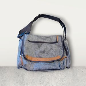 Diaper Bag BB GEAR New Grey Messenger Bag - Dad Bag For Baby.